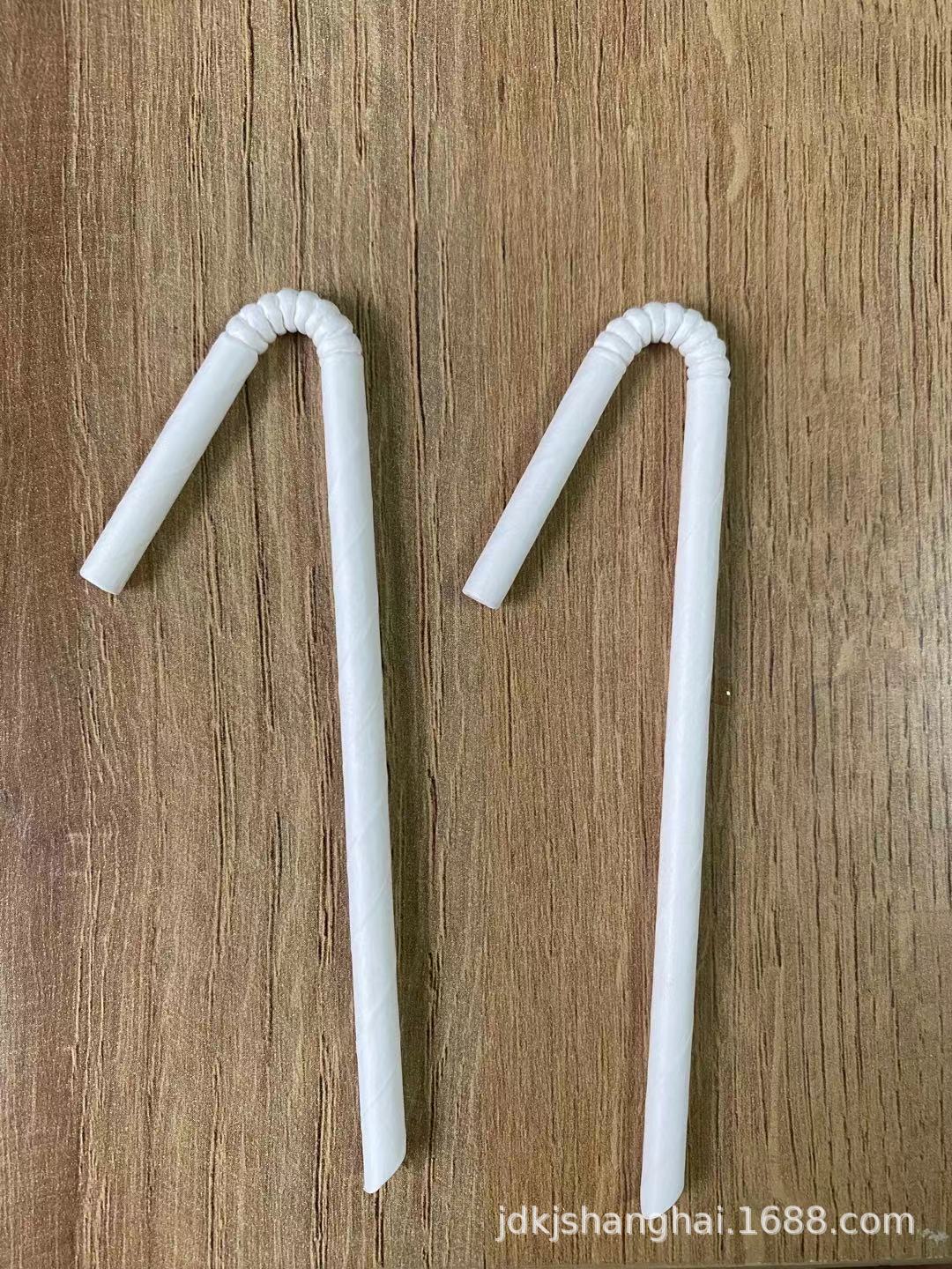 一次性可降解牛皮纸酸奶果汁饮料白色小尖头u型纸吸管 利乐包可用
