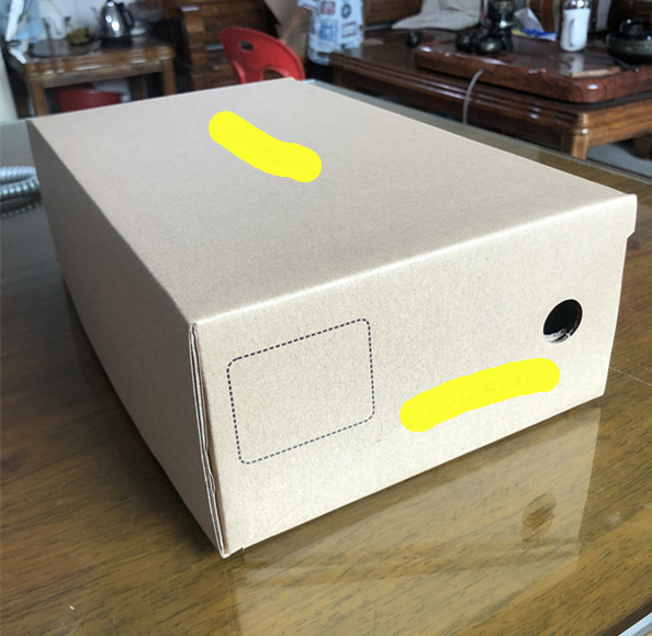 工厂定制连体纸盒折叠鞋盒定制彩色包装盒牛皮纸鞋盒翻盖纸盒