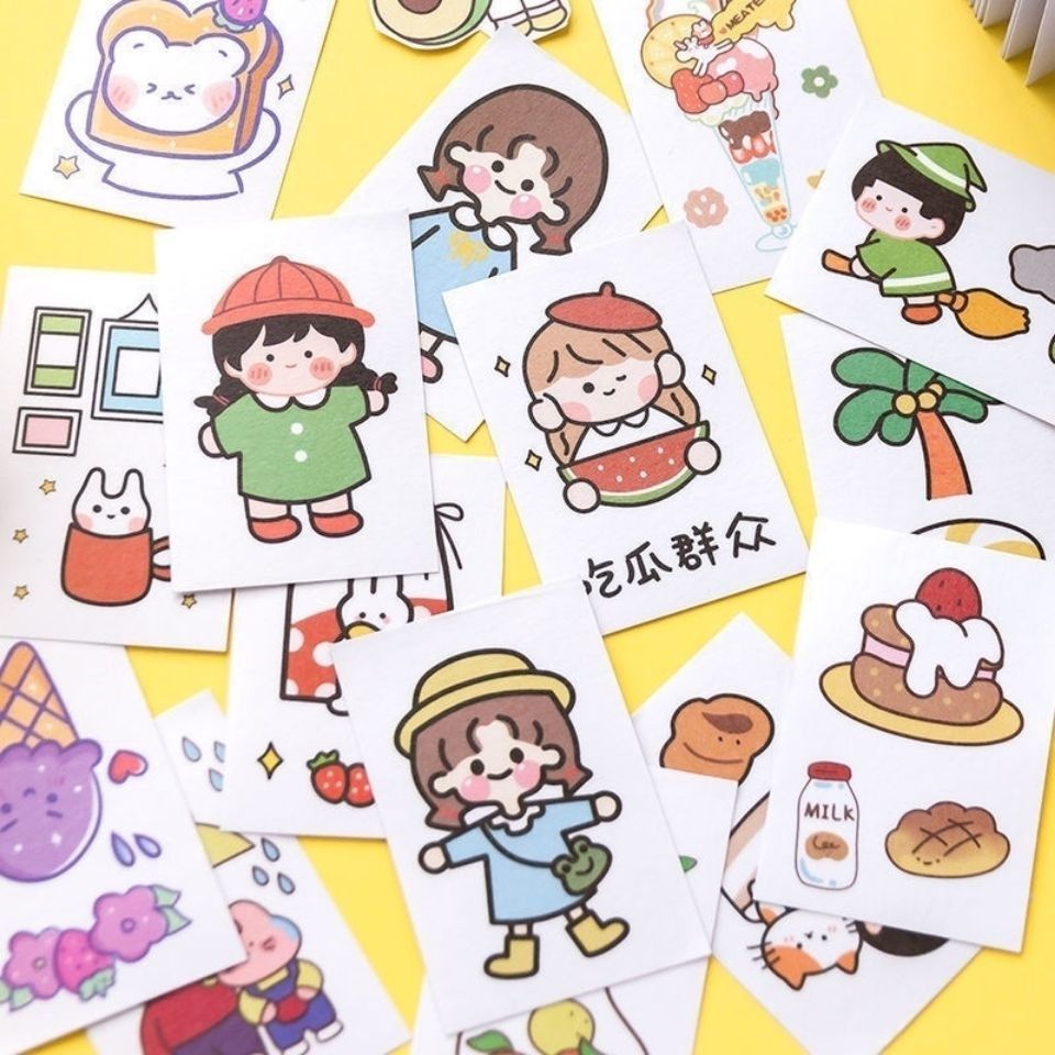 新款豆豆贴纸本可爱卡通贴画手帐贴贴纸小册子儿童随意贴热卖