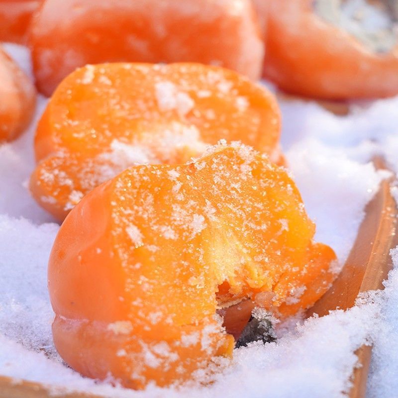 冻柿子东北甜包邮冻水果磨盘大软柿子新鲜冬柿子冰糖心整箱批发