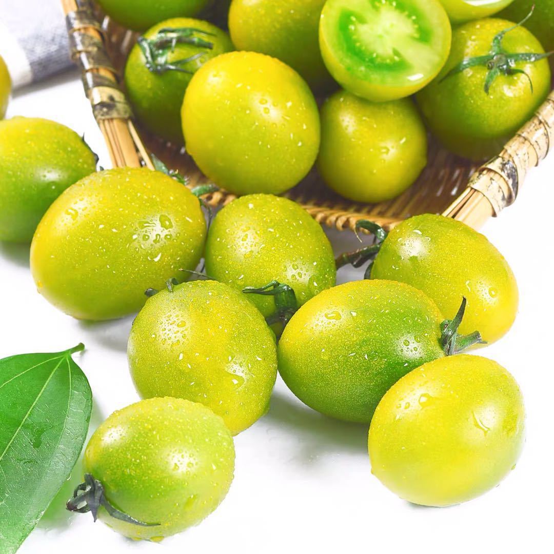 青口蜜茄绿色小番茄圣女果小西红柿绿宝石千禧果蔬菜餐饮生鲜瓜果