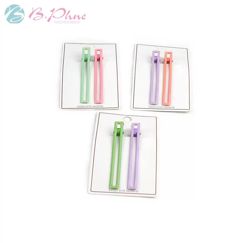 长款镂空发夹甜美糖果色无痕鸭嘴夹简约前额刘海碎发夹侧边夹头饰