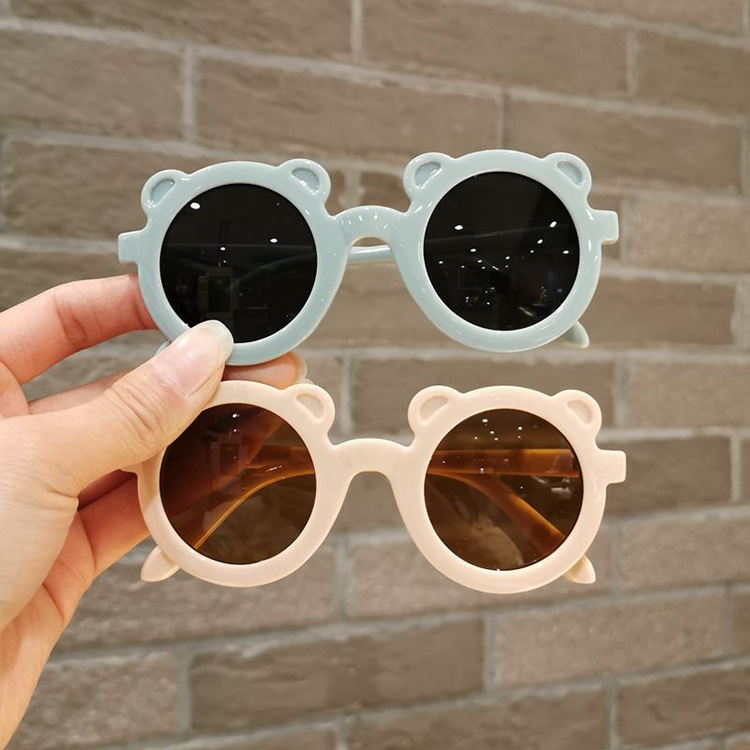 bear children‘s sunglasses 2021 new super cute sun-proof sunglasses trendy photo cartoon baby uv-proof