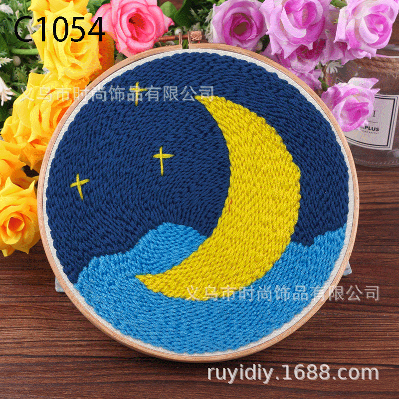 俄罗斯戳戳绣diy材料包戳戳秀墩绣手工情侣刺绣星空图