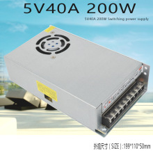 开关电源 5V40A显示屏LED模型模组电源 220V转5V200W  S-200-5