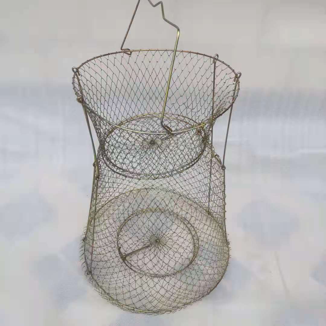 支撑折叠钢丝鱼篓 网兜渔护渔网装鱼金属钢铁丝鱼笼编织-阿里巴巴