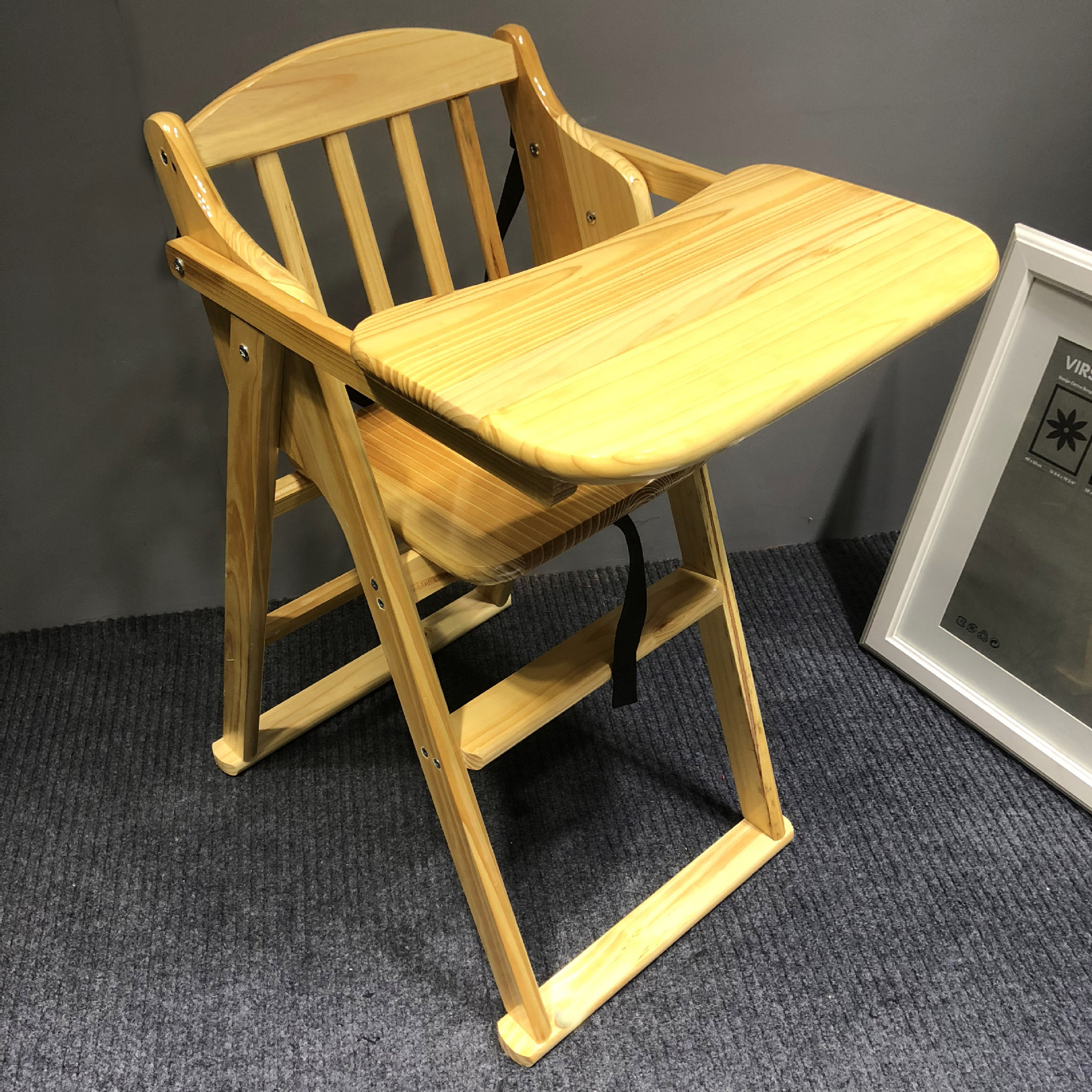 酒店宝宝餐椅儿童餐桌儿童可折叠bb凳吃饭座椅实木凳安全婴儿餐椅