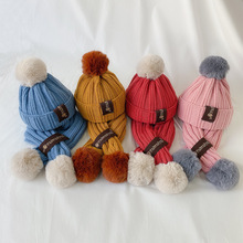 途誉儿童帽子秋冬新款韩国时尚可爱百搭男女童宝宝针织保暖毛线帽