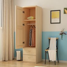 简约现代实木松木单门衣柜多层儿童卧室储物柜小户型收纳衣橱组合