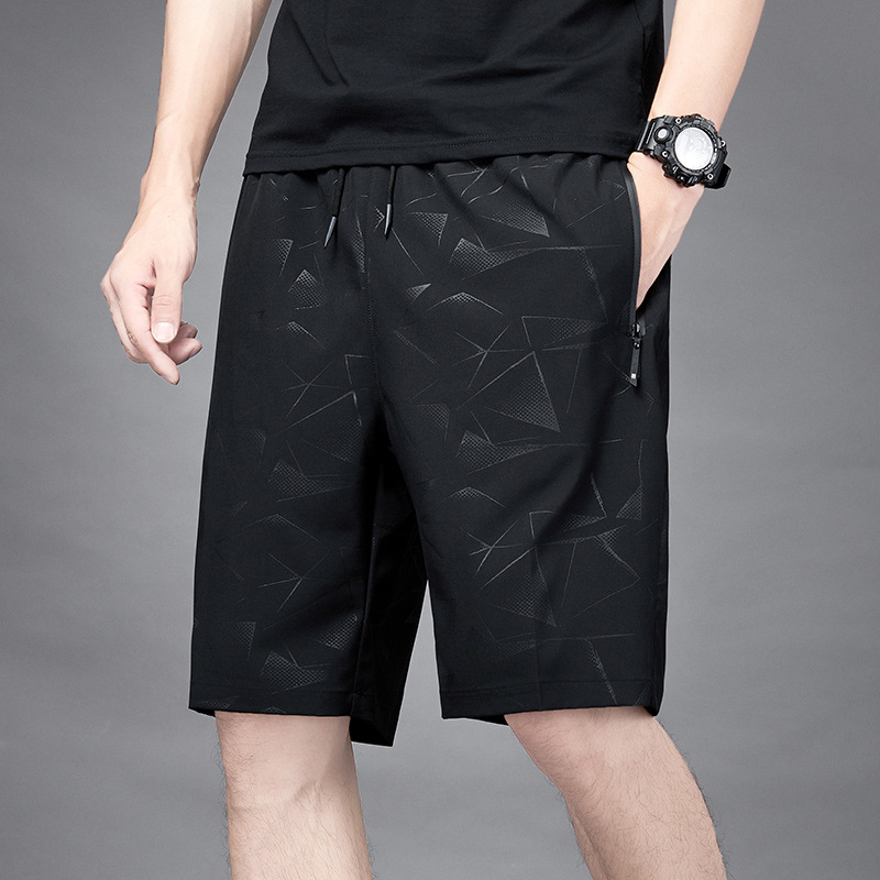 Ice Silk Shorts Men's Summer Trendy plus-Sized plus Size Sports Casual Pants Loose Quick-Drying Beach Outer Wear Fifth Pants