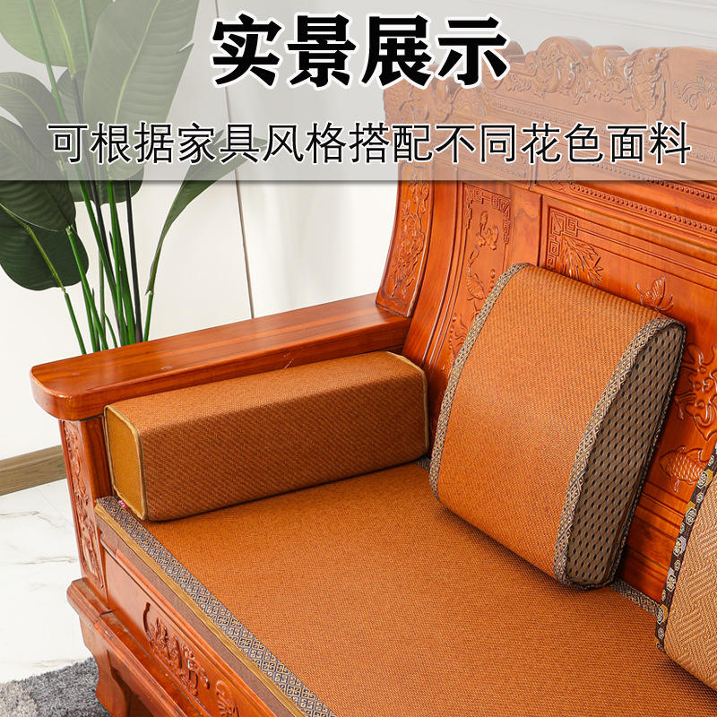 罗汉床扶手枕红木沙发抱枕可拆洗凉席方枕仿棉麻布艺腰靠垫六月凉