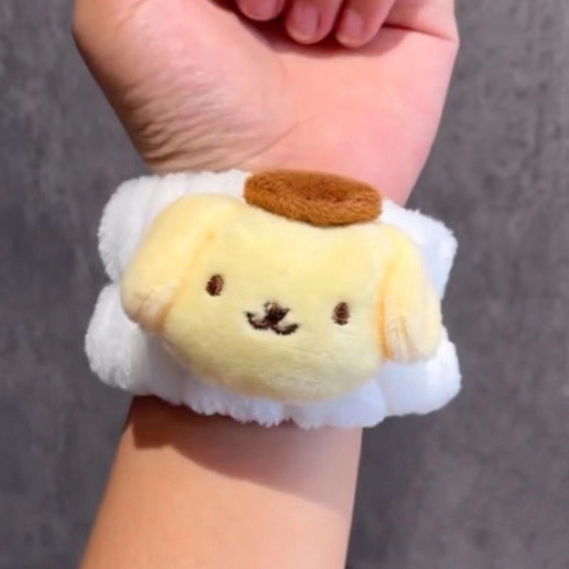 Cartoon Puppy Plush Face Washing Wrist Strap Waterproof to Cuff Keep Dry Artifact Wash Sports Hair Band Cute Hair Accessories