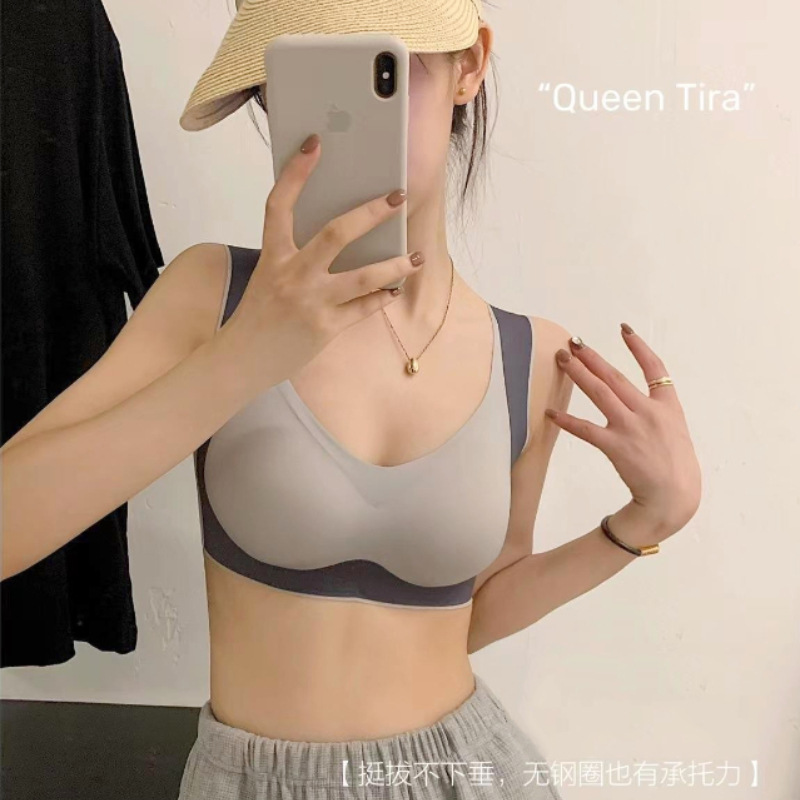 [High Quality] Queen Tiala Thin Section Traceless No Wire Accessory Breast Push up Underwear Push up Sports Anti-Sag Bra
