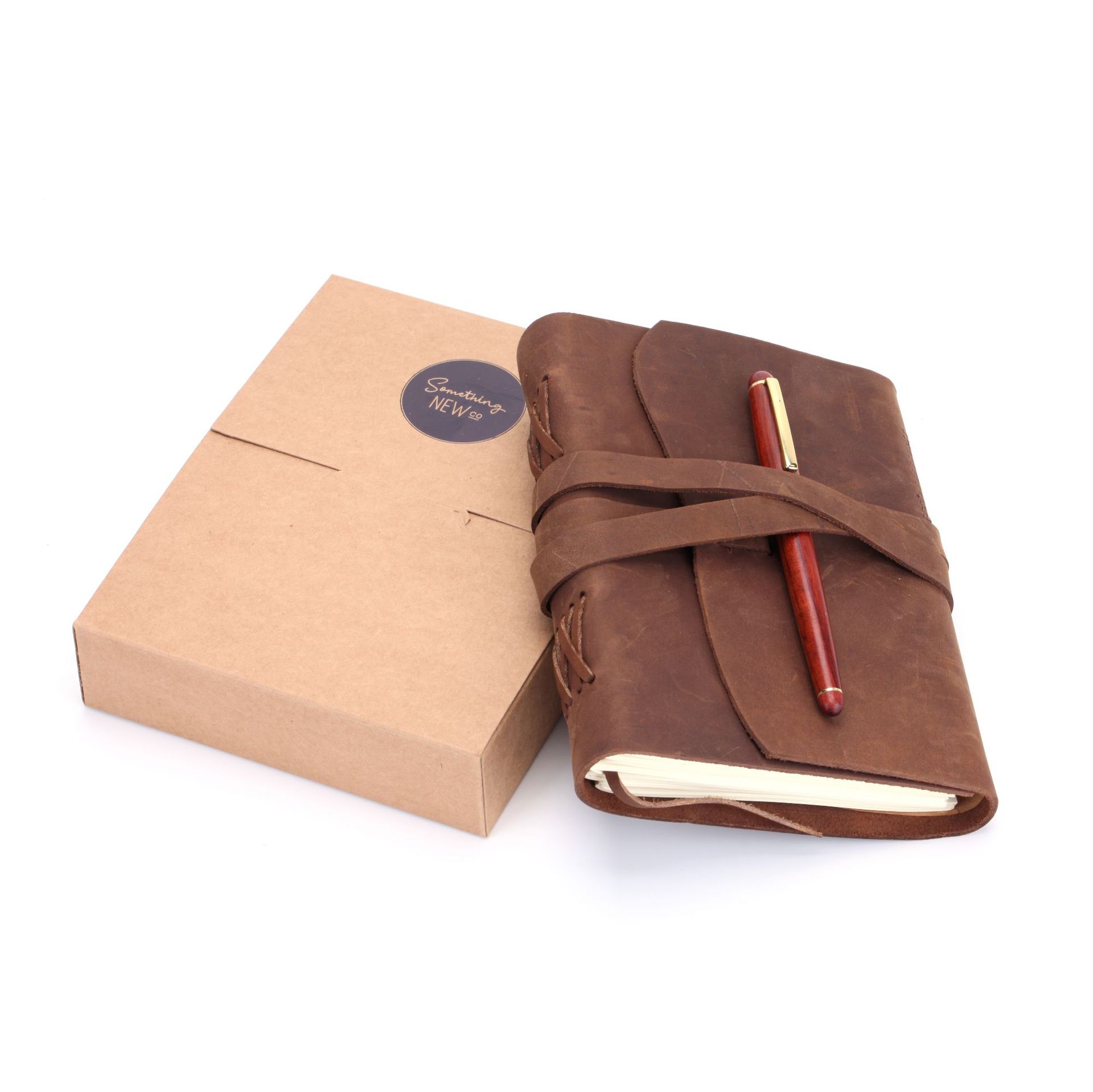 疯马礼盒复古创意记事本 商务礼品会议日记本 绑带真皮活页笔记本