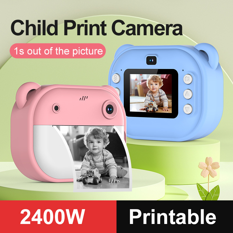 Cross-Border New Children's Polaroid Camera Dual Lens Photo Direct Printing Hd Printing Camera Video