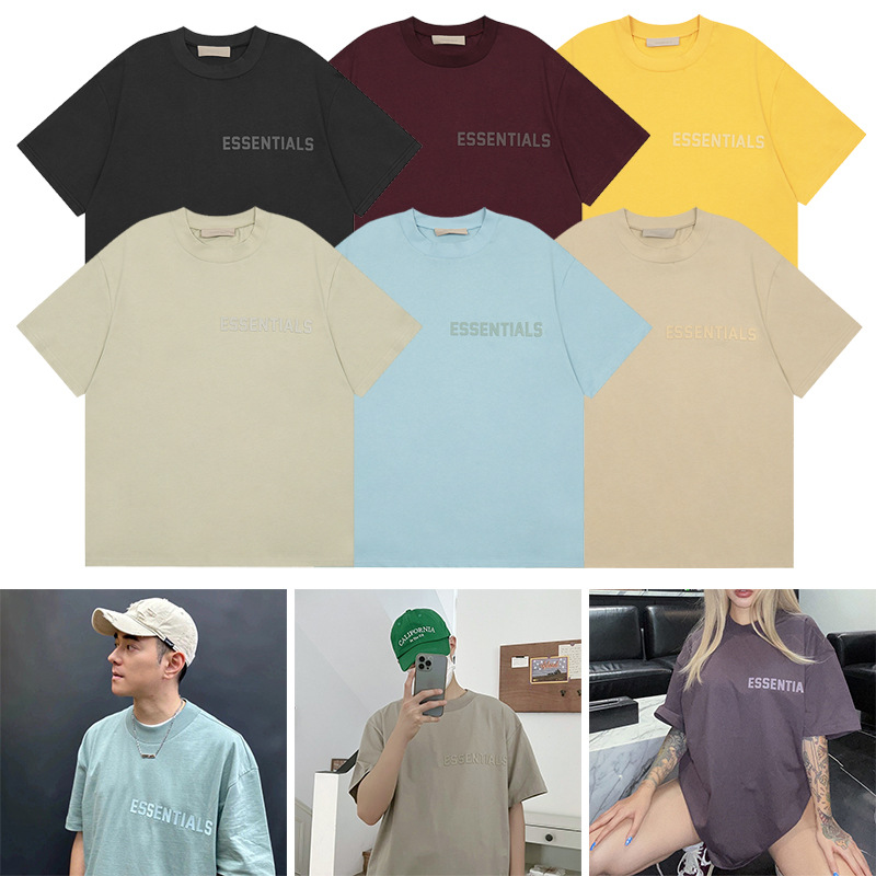 高端原厂 essentials短袖男士t恤潮牌fog高街 第八季硅胶字母新款