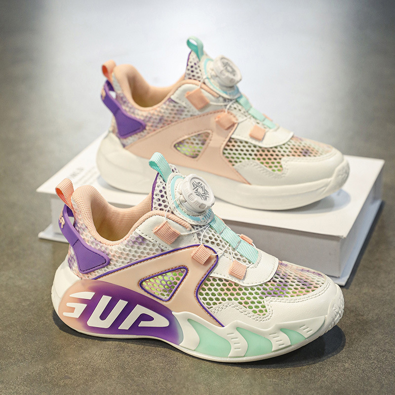 女童鞋运动鞋夏季2024新款儿童篮球鞋透气网面女孩鞋子小学生夏款