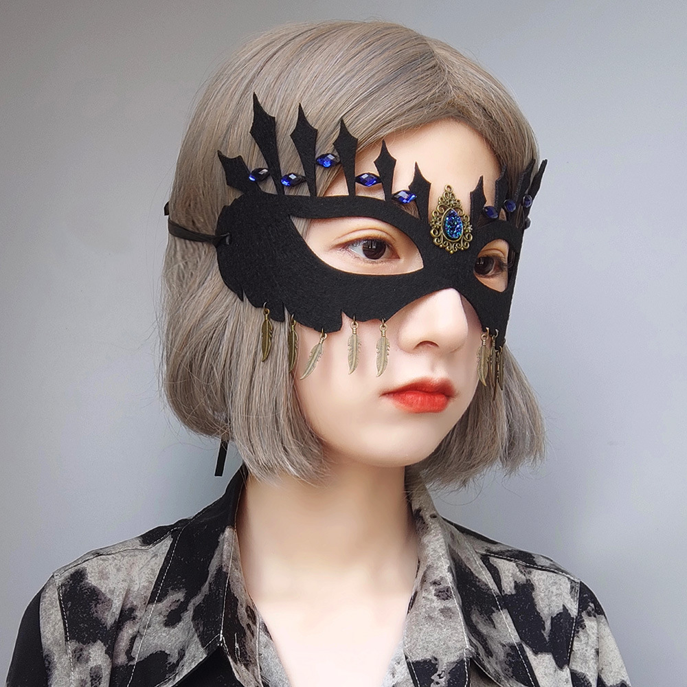 新款跨境万圣节party面具头套舞会半脸面罩角色扮演女道具mj-101