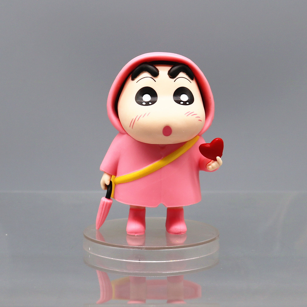 Nohara Xinzhizhu Q Version Crayon Xiaoxin Hand-Made Raincoat Bixin Xiaoxin Cute Cartoon Anime Model Ornaments