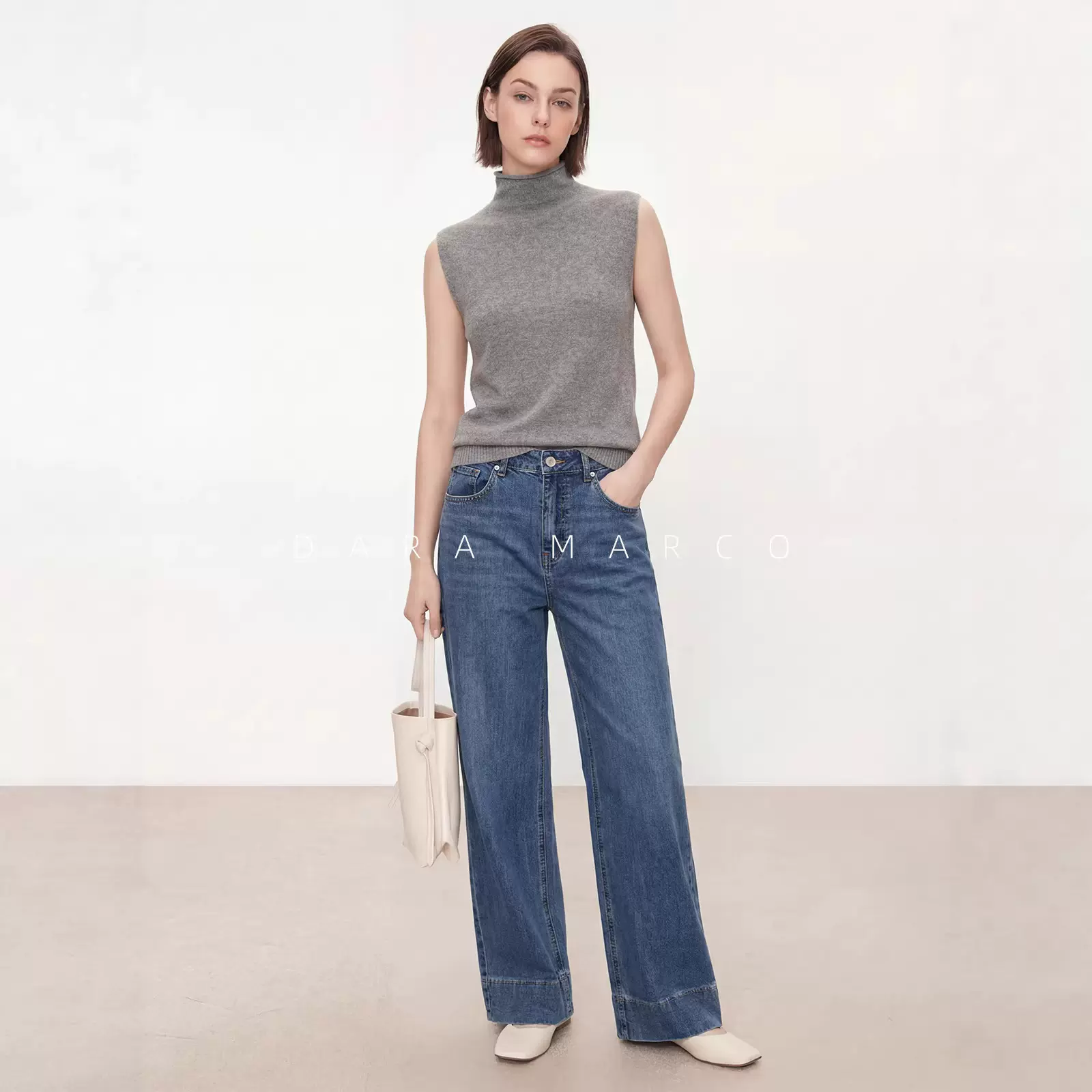 26春季新款高领无袖羊毛针织背心女修身显瘦内搭外穿打底上衣女