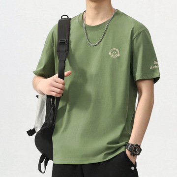 美式国潮圆领短袖t恤男潮牌潮流百搭半袖上衣夏天宽松简约打底衫
