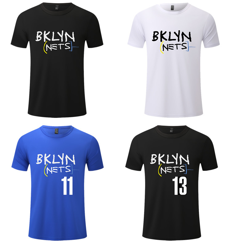 速干短袖t恤男篮网欧文哈登杜兰特城市版球衣复古训练投篮服球服