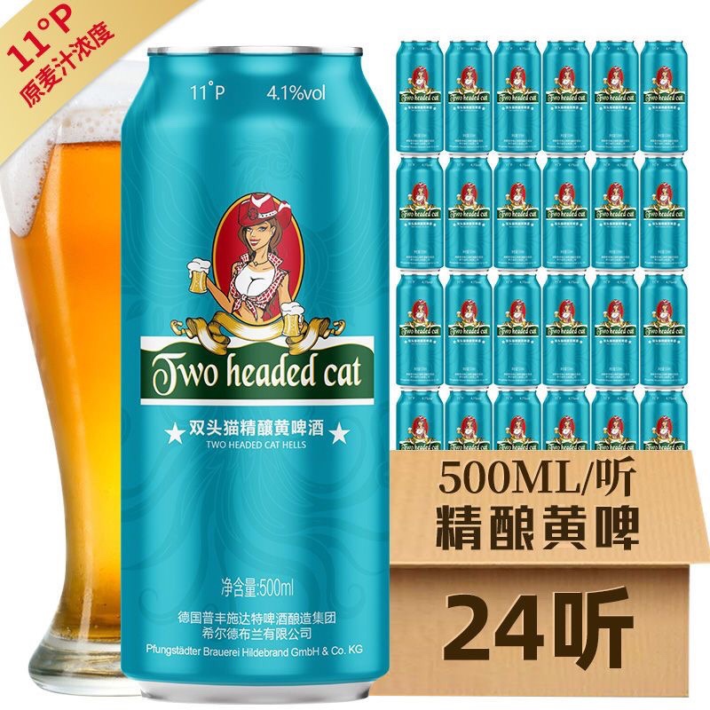 德国纯进口麦芽酿造啤酒11度精酿黄啤酒500ml*12/24罐醇香礼盒装