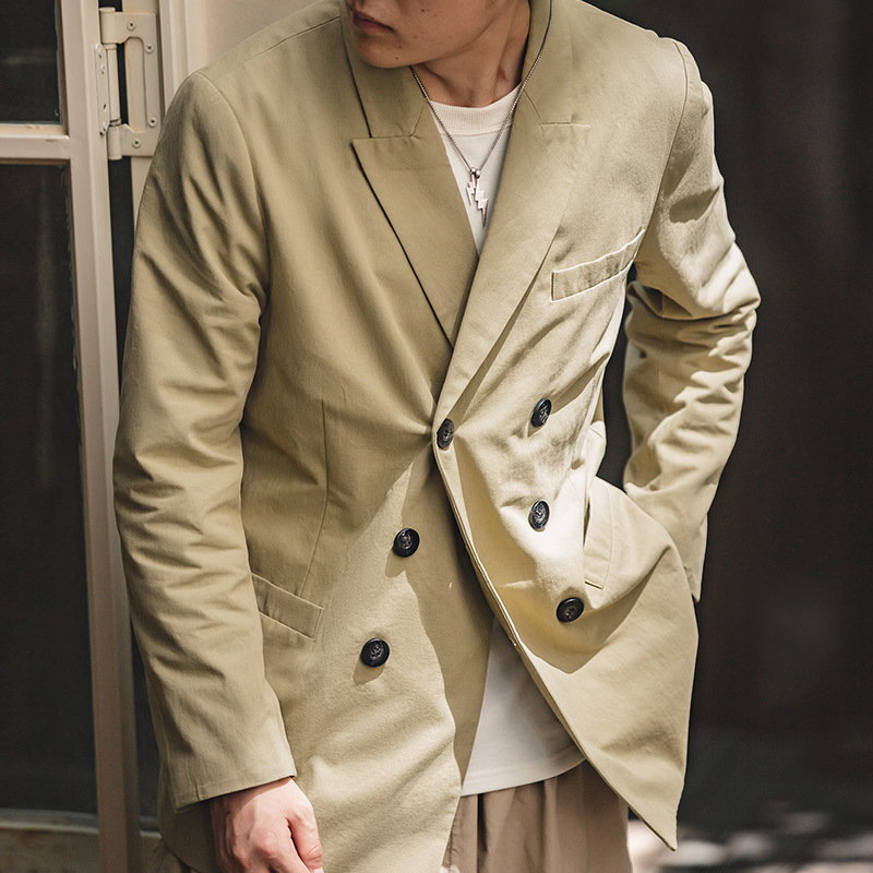 做旧西装外套男