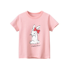 2024夏季卡通兔子儿童短袖T恤 27home韩版童装女童上衣一件代发