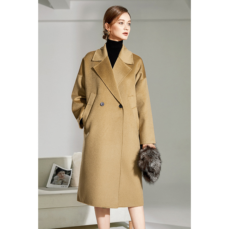 双面呢羊绒大衣女装秋冬大衣新款女宽松显瘦长款高档双面羊毛大衣