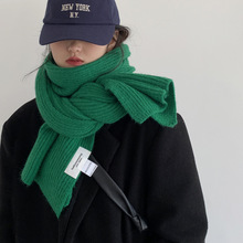 马尔斯绿加厚针织毛线围巾女 2021冬季新款韩版百搭围脖男礼物