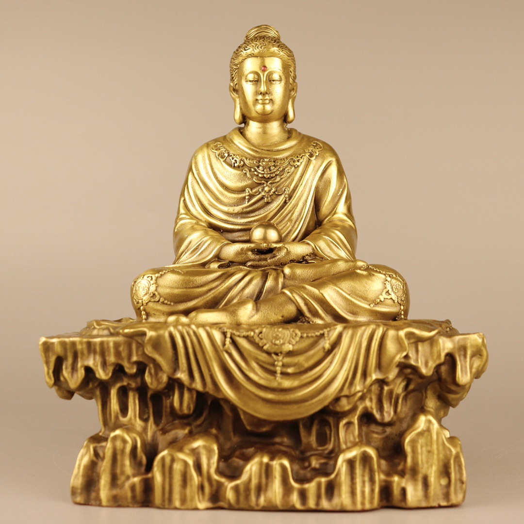 铜释迦牟尼佛佛像摆件家用供奉大日如来佛祖释迦摩尼佛铜像大号