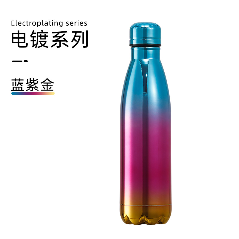 Stainless Steel Coke Bottle Thermos Sports Water Bottle Coke Cup Double-Layer Bowling Cup Foreign Trade Lettering Logo