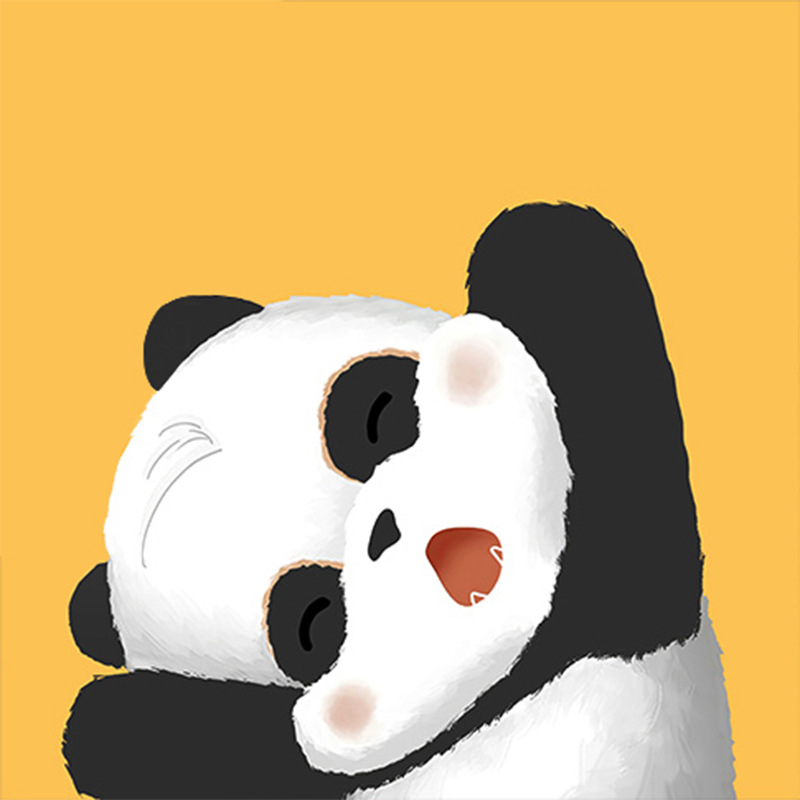 跨境一件代发十字绣2021新款客厅线绣小件满绣玄关卡通熊猫简单绣