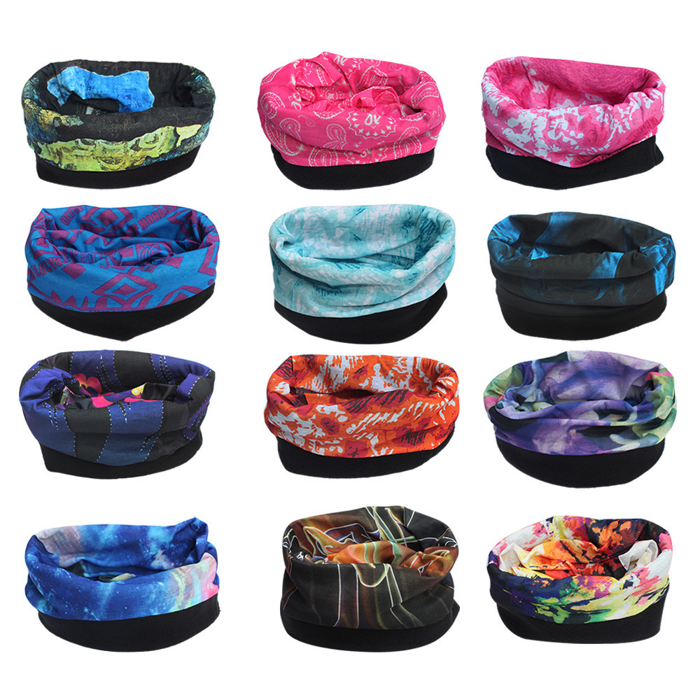 秋冬保暖加厚抓绒头巾 户外运动骑行百变魔术头巾批发