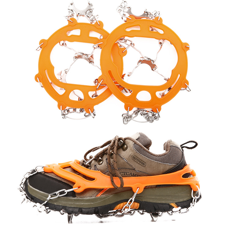 factory direct supply large stretch snow eight-tooth non-slip shoe cover stainless steel 8-tooth crampons