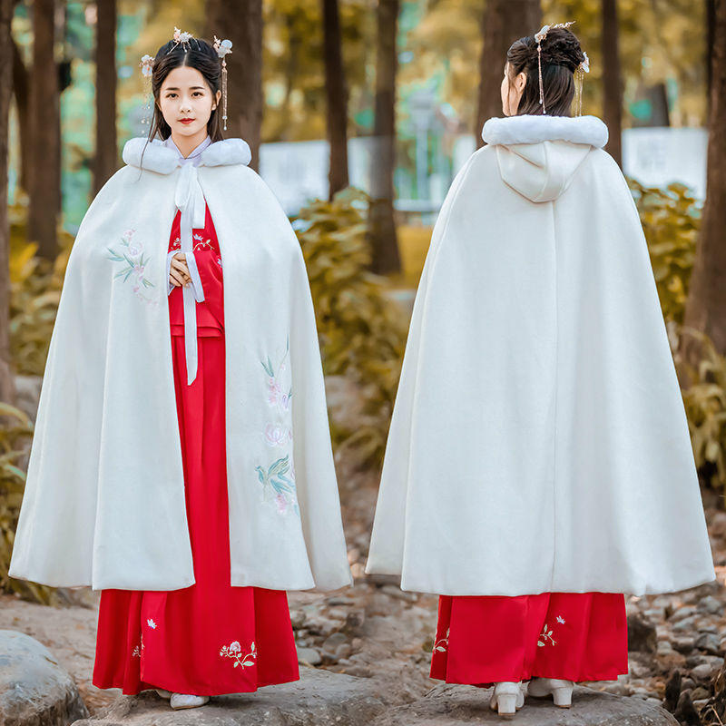秋冬长款汉服斗篷女披风改良日常古装仙女中国风汉元素披风