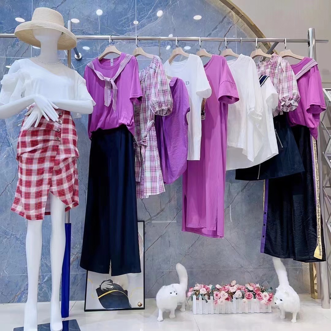 专柜品牌女装折扣夏季连衣裙上衣裤子尾货杭州四季青服装清仓批发