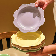创意花朵陶瓷盘子菜盘家用深盘 高颜值早餐盘高级感网红餐盘碟子
