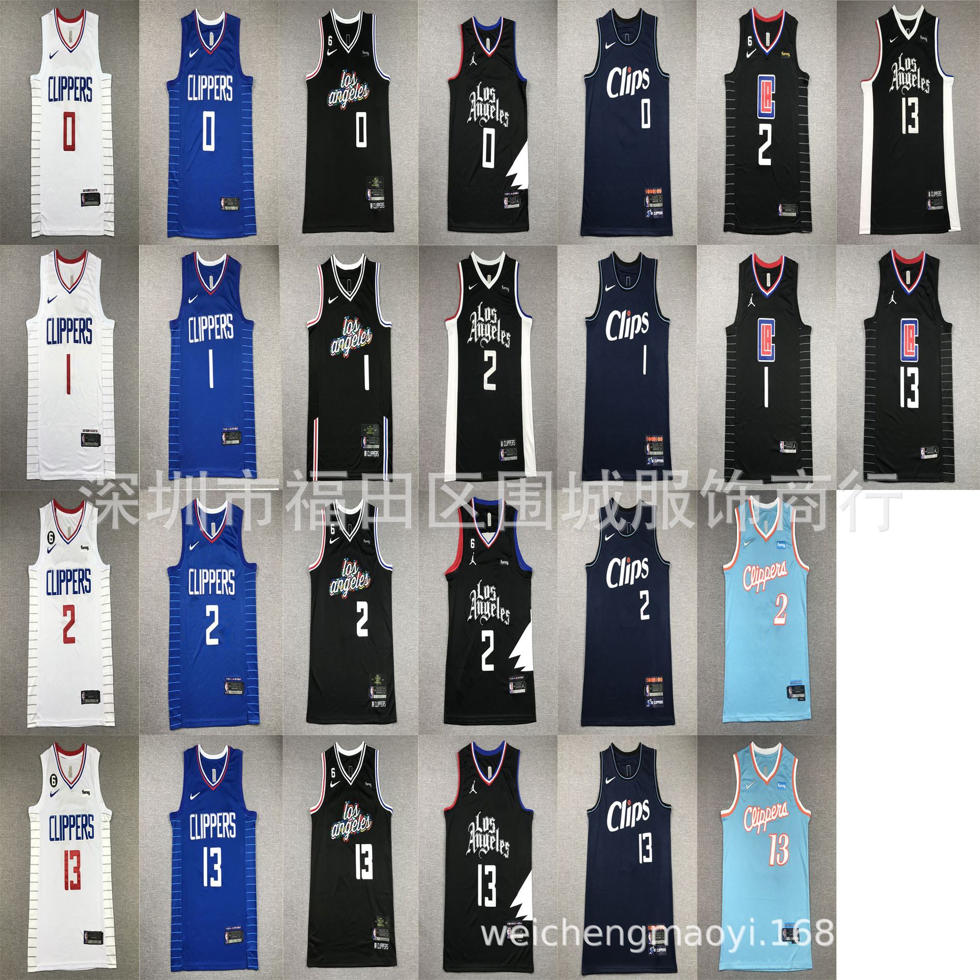 快船队篮球服 威斯布鲁克 哈登 伦纳德 乔治 刺绣球衣 代发ebay