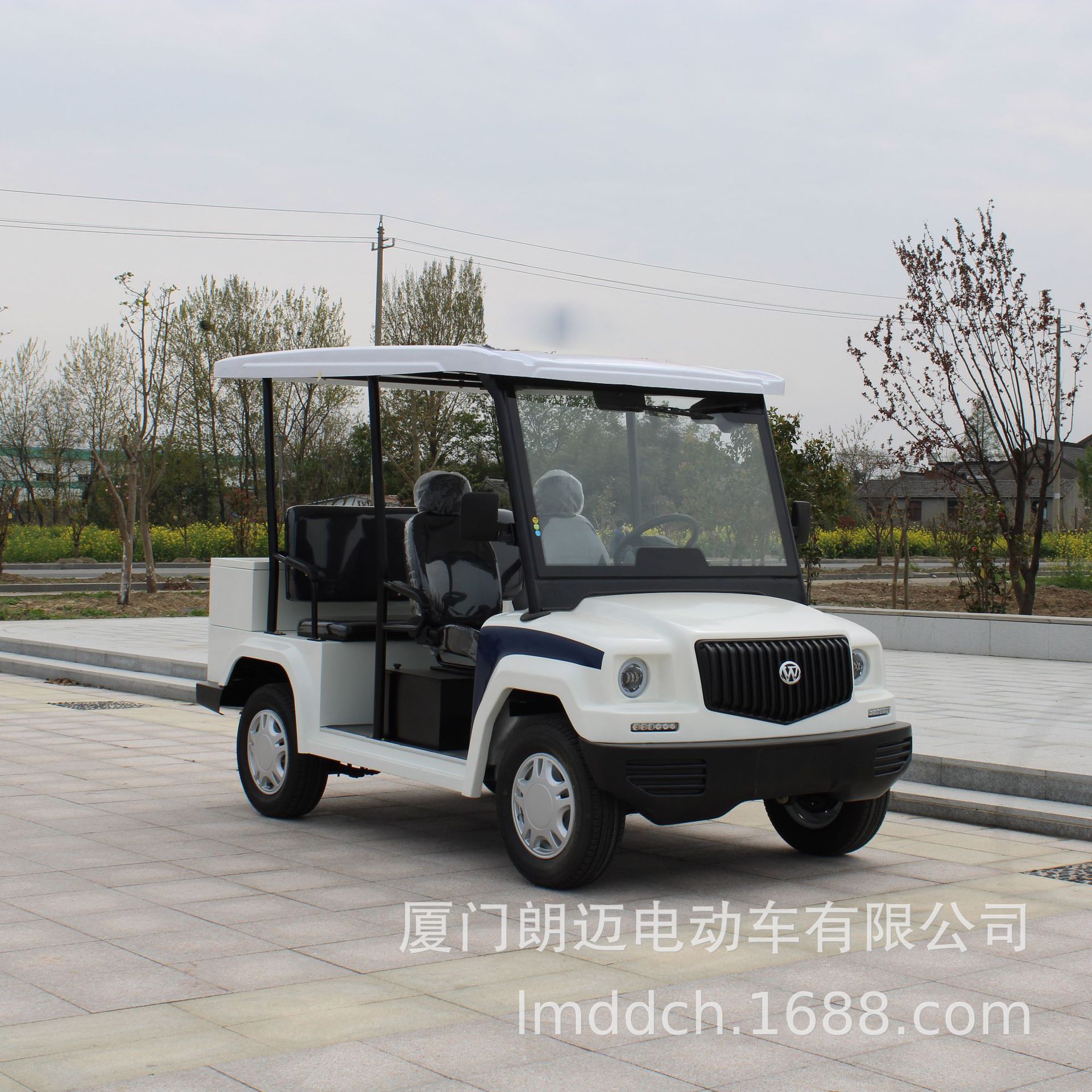 朗迈4座巡逻电瓶车 电动巡逻车开放式4座带工具箱 厦门电动车销售