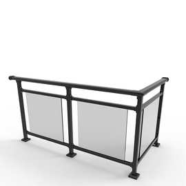 6%围墙坡道室内栏杆不锈钢立柱彩钢栏杆新圣达 弯圆不锈钢玻璃栏杆