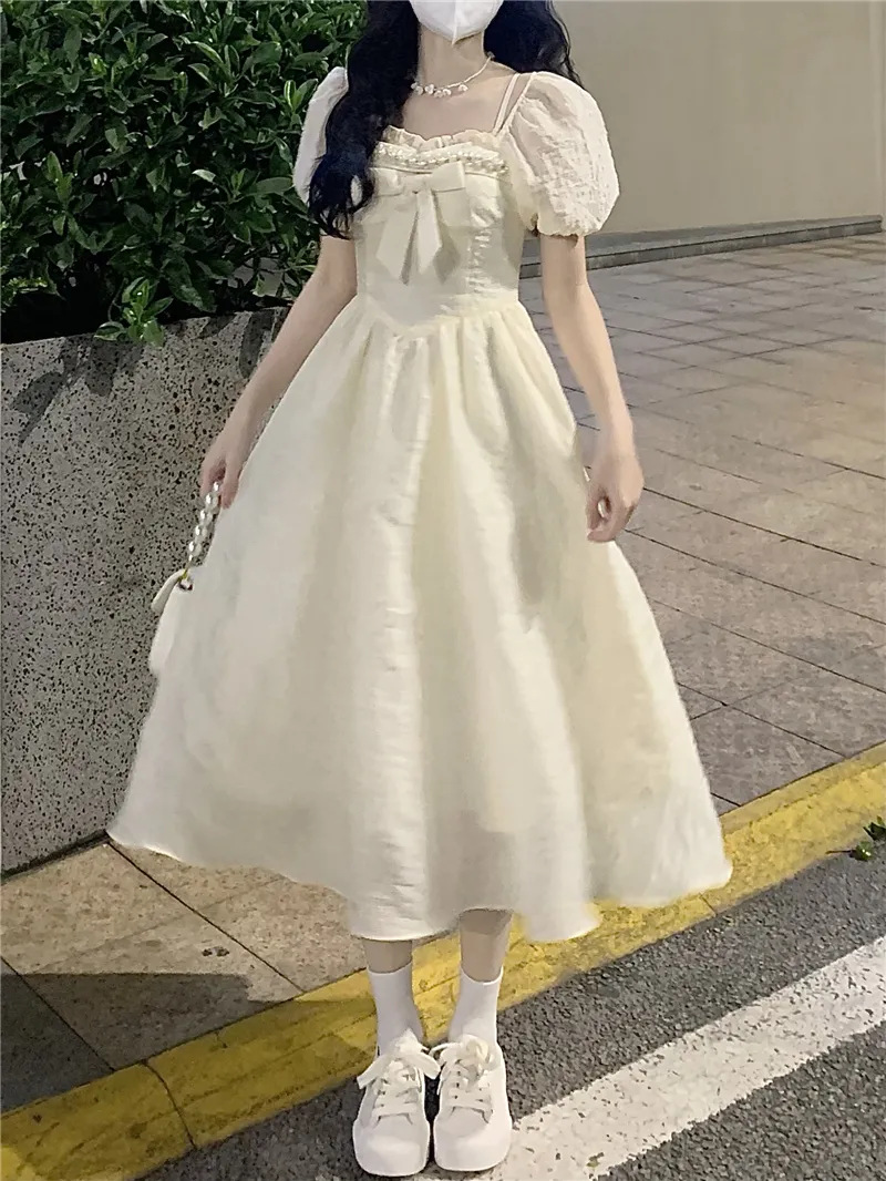 仙女裙长款超仙夏季连衣裙女甜美可爱长公主裙子结法式设计感衣裙