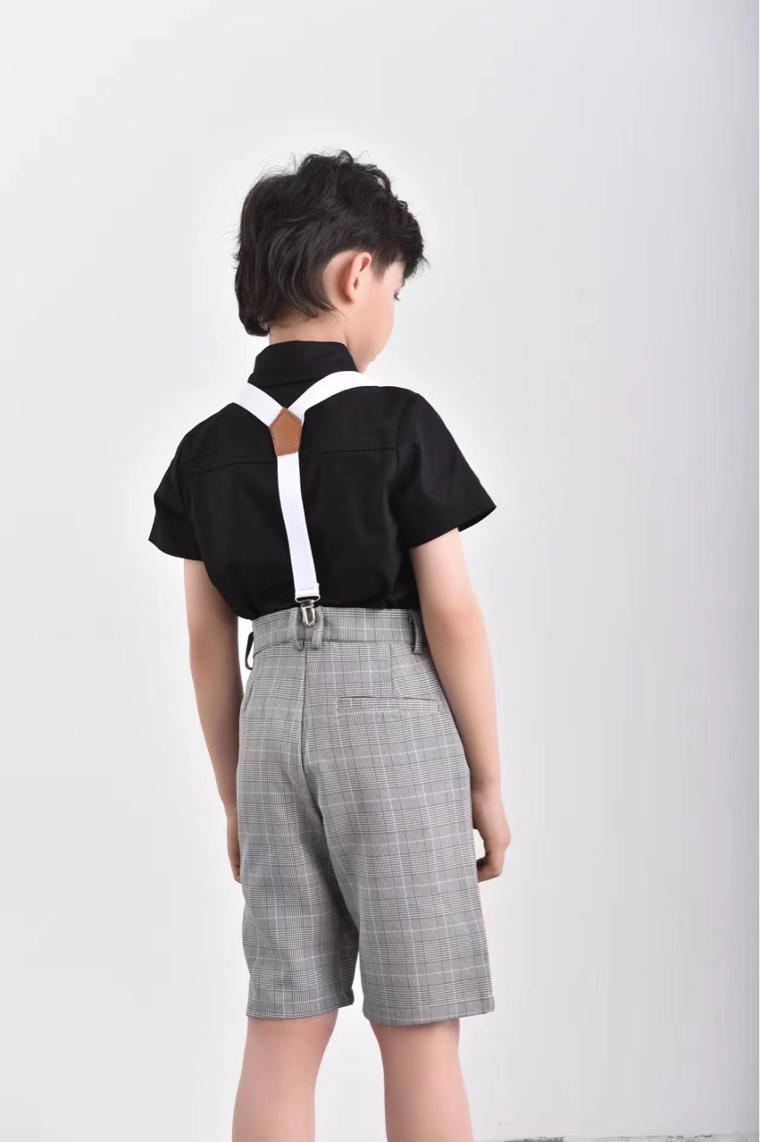 2023 Children's Clothing Cai Xukun Same Style Suspender Shorts Performance Dress