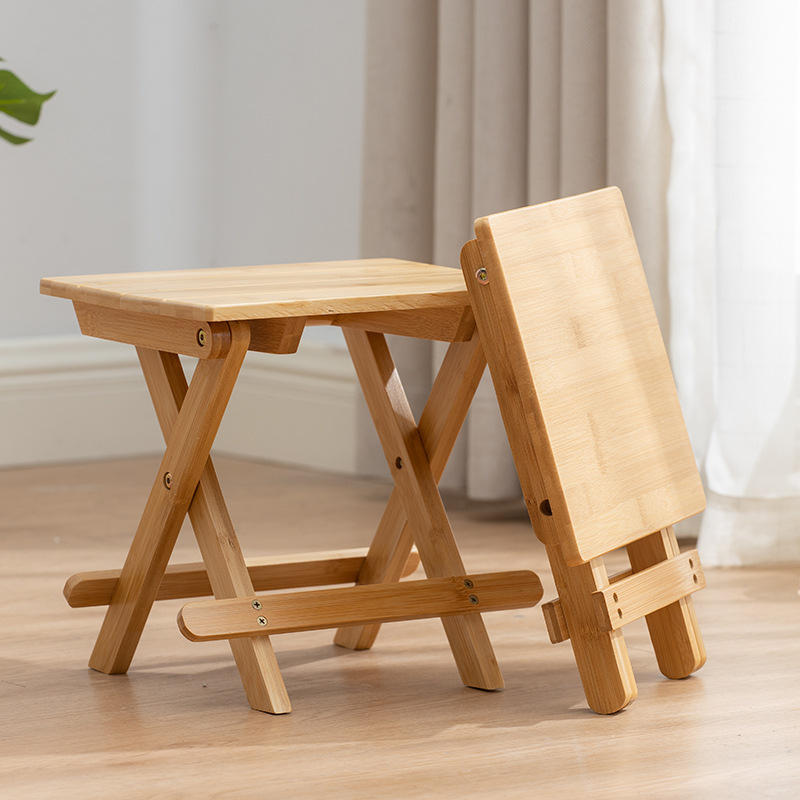 竹制家用折叠凳便携式户外钓鱼凳子露营马扎方形小板凳工厂直销