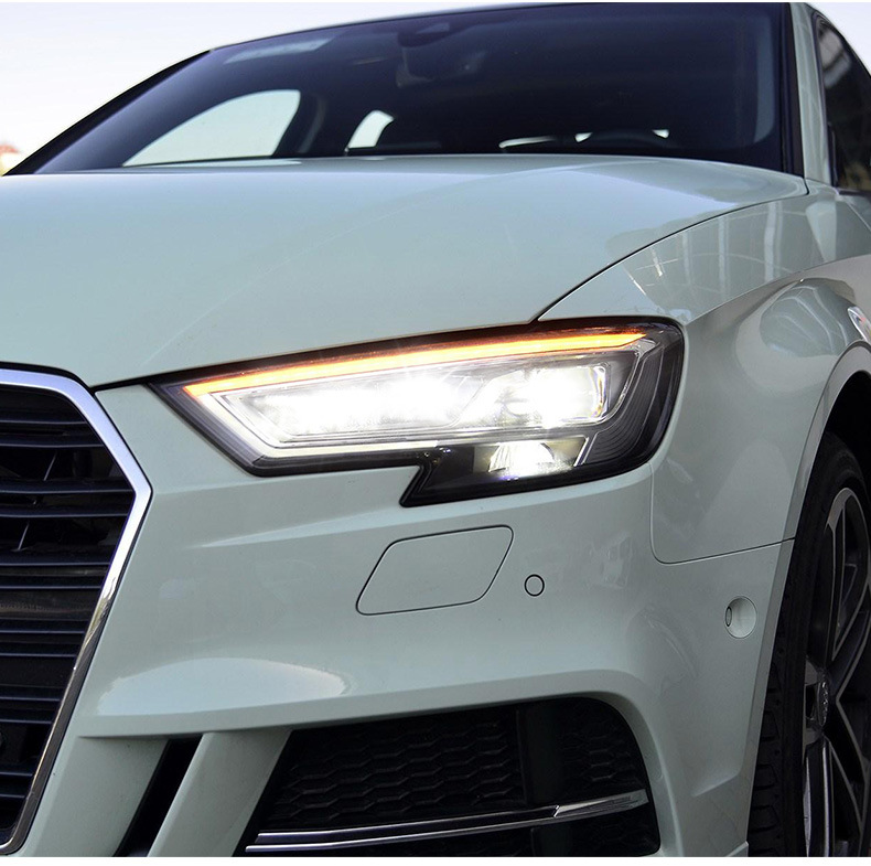 适用于17-20款奥迪a3大灯总成改装低升高配led透镜大灯日行灯转向