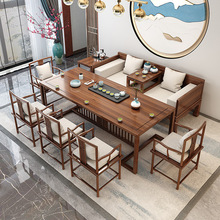 新中式实木屏风茶桌椅全套简约家用罗汉床沙发泡茶桌组合功夫一体