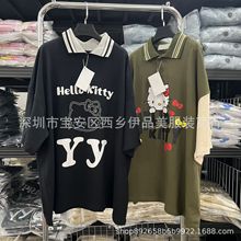 顺序发！Open yy24夏季新款 Kitty猫联名Polo衫宽松印花短袖 T恤