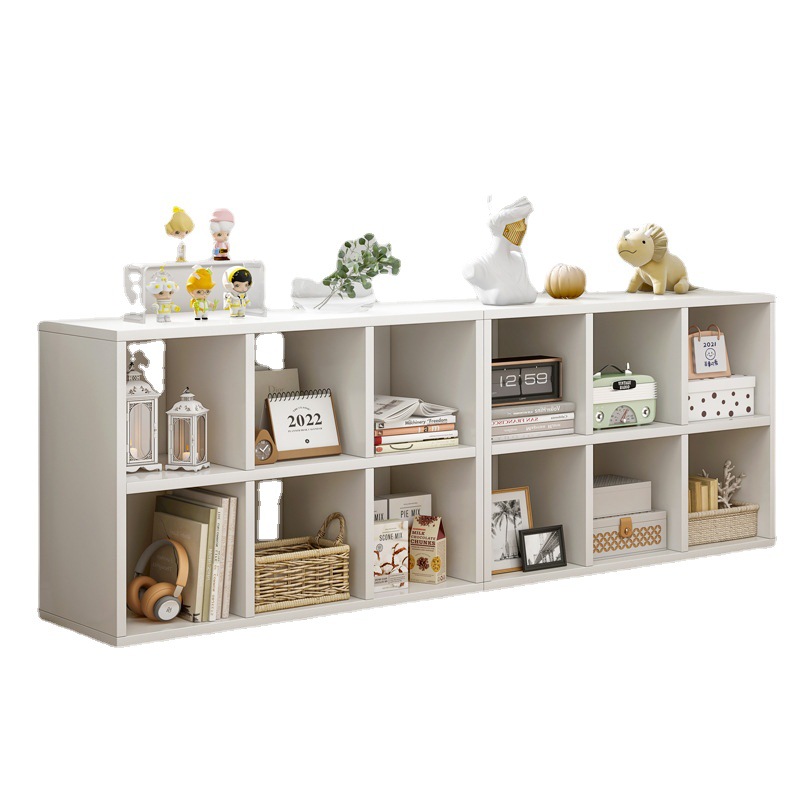 Bookshelf Shelf Floor Bookcase Home Living Room Short Storage Cabinet Locker Shelf Small Lattice Cabinet