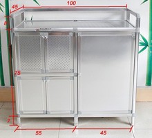 加厚不锈钢煤气灶柜餐边柜厨房碗柜简易橱柜灶台柜铝合金储物柜子